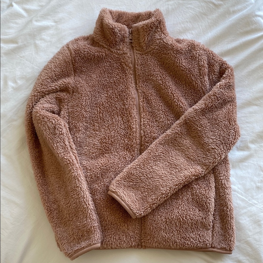 UNIQLO Pink Teddy Cozy High Pile Jacket